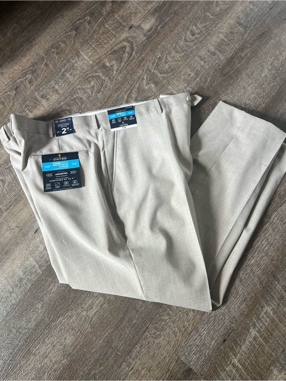 Stafford Coolmax All Season Ecomade Classic Fit Flat Front Suit Pant-Size 44x30‎